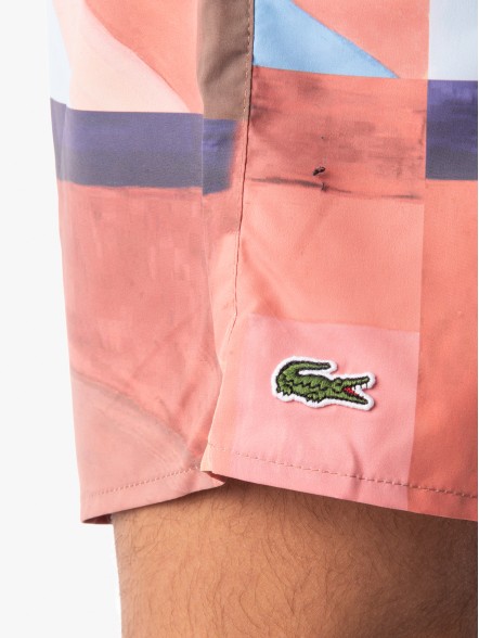 Lacoste Lace-Up Waist Print Swimming Trunks Lacoste Lace-Up Waist Print Swimming Trunks