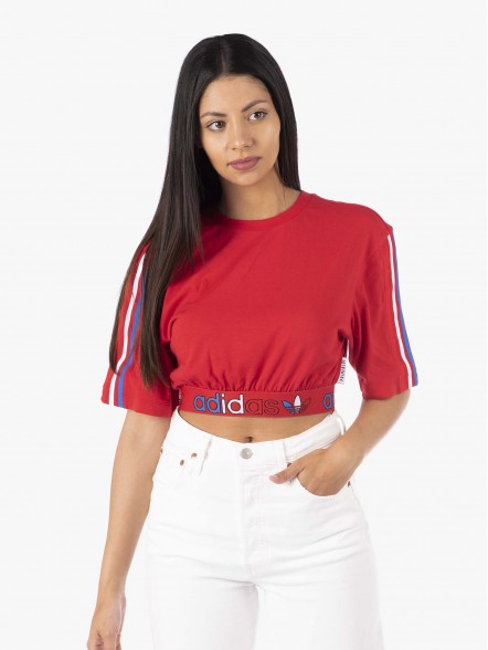 cropped adidas vermelho