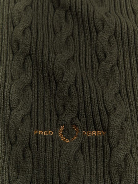 Fred Perry Cable Branded Scarf | Fuxia