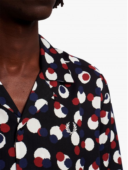 Fred Perry Pixel Print Revere | Fuxia