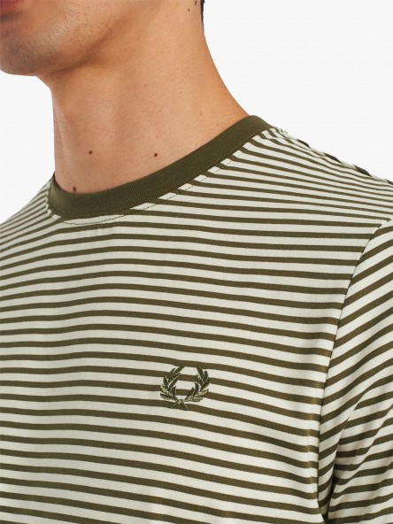 Fred Perry Two Colour Striped - M3552 B57 | Fuxia