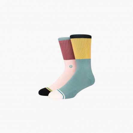 Stance Blocked Crew - A556A23BLO MUL | Fuxia