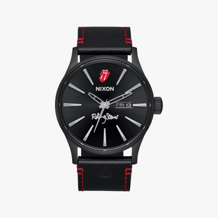 Nixon sentry leather black hot sale