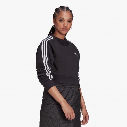 adidas Adicolor Classics Quilted Cropped Sweatshirt W - H43924 | Fuxia