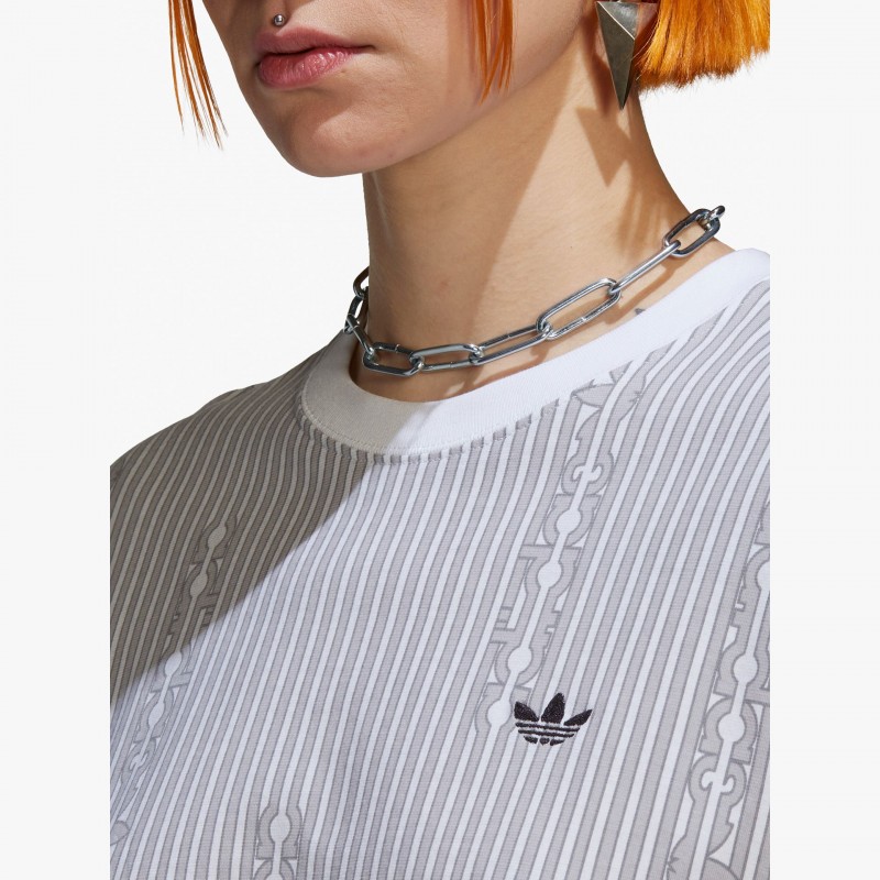 adidas Cropped Allover Print T-Shirt W - HB9450 | Fuxia
