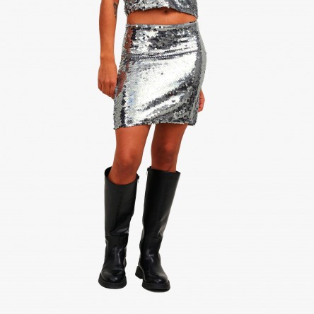 JJXX JXava Sequin Short - 12246617 SILVER | Fuxia