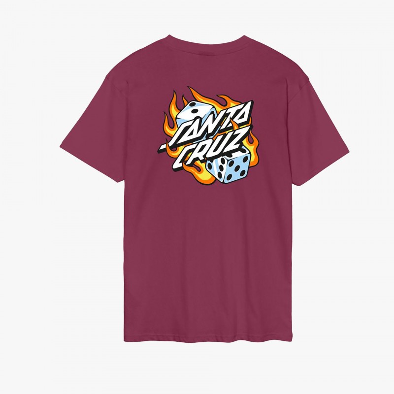Santa Cruz Dice Dot Chest - SCA TEE 12396 - Fuxia, Urban Tribes United