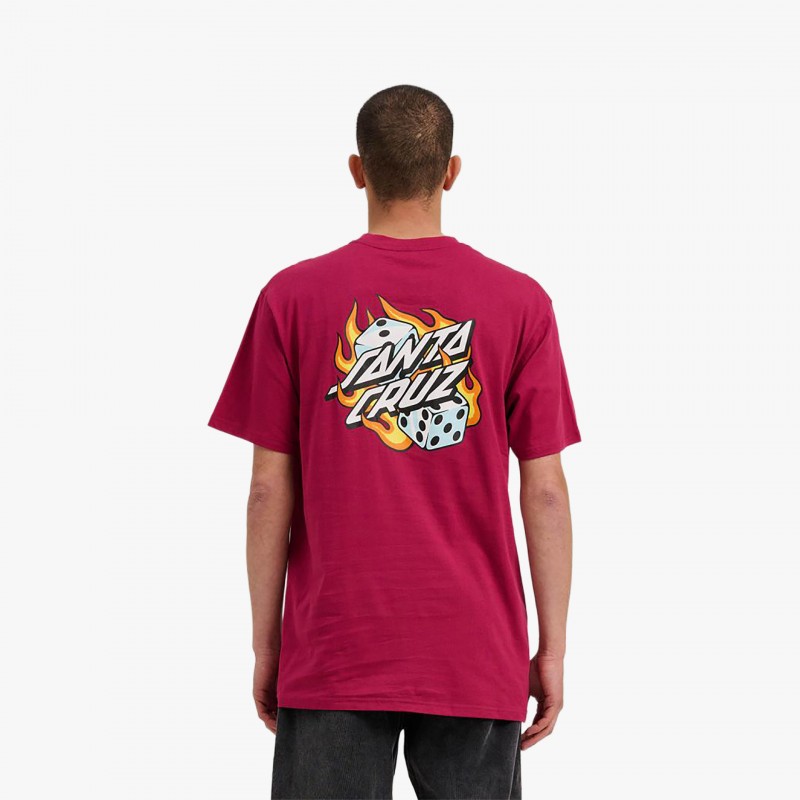 Santa Cruz Dice Dot Chest - SCA TEE 12396 - Fuxia, Urban Tribes United