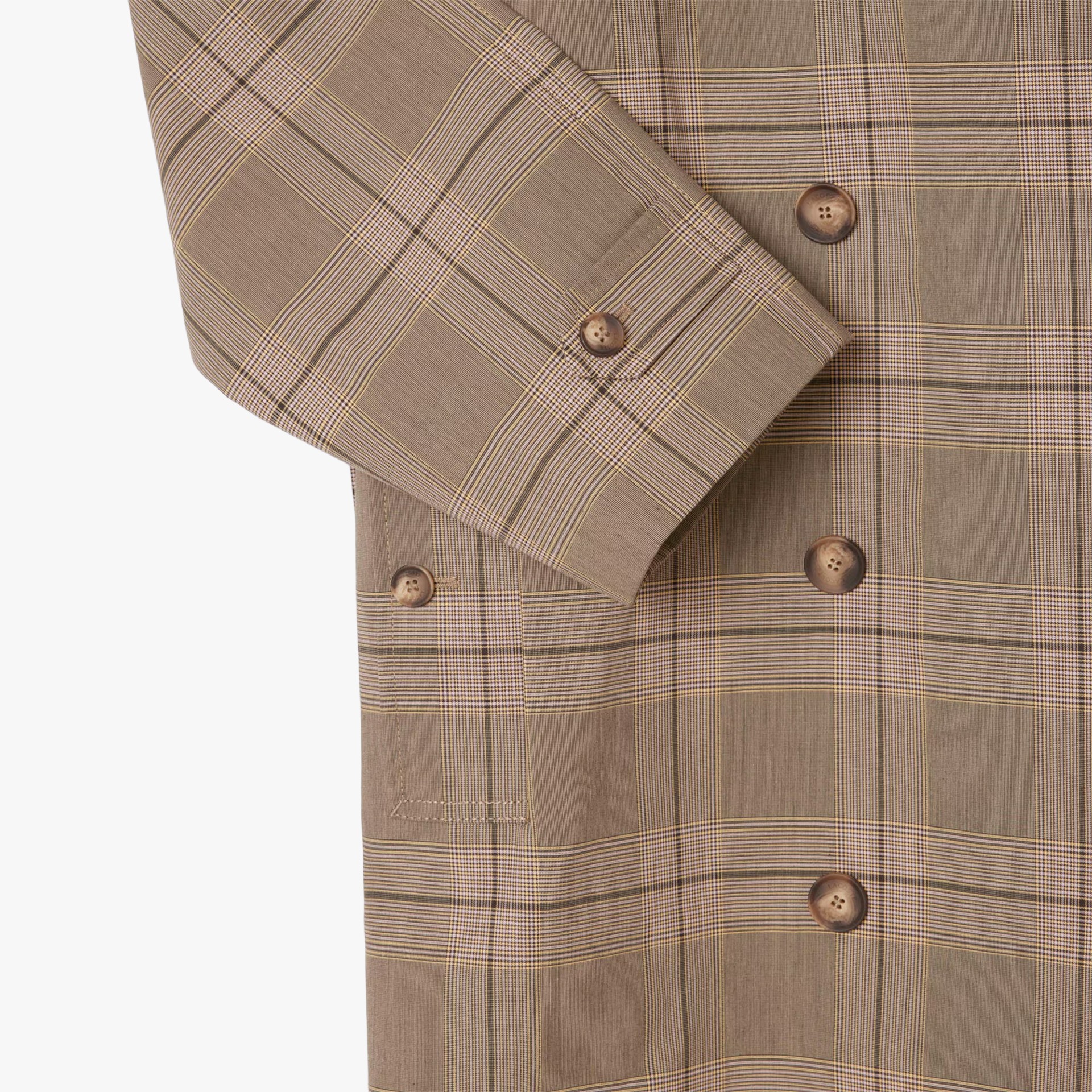 Lacoste Water-Repellent Plaid Wrap Coat