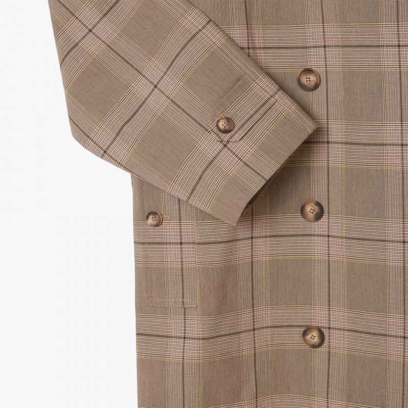 Lacoste Water-Repellent Plaid Wrap Coat - BF5330 AIM - Fuxia, Urban Tribes United