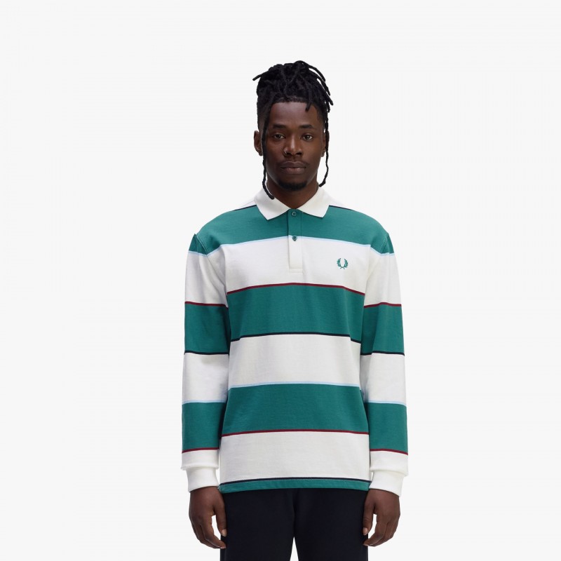 Fred Perry Heavyweight Jersey Striped - M1728 129 - Fuxia, Urban Tribes United