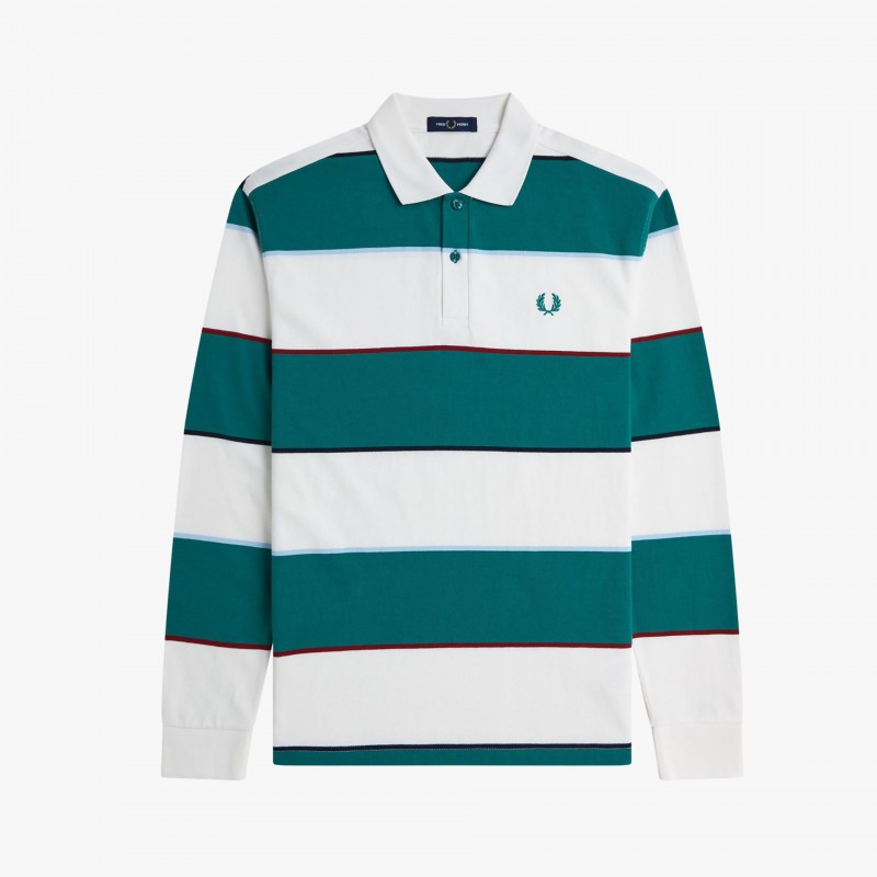 Fred Perry Heavyweight Jersey Striped - M1728 129 - Fuxia, Urban Tribes United