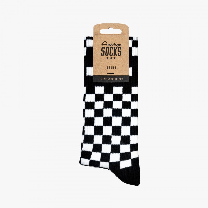 American Socks Mid High Checkerboard - AS354 - Fuxia, Urban Tribes United