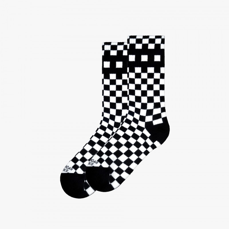 American Socks Mid High Checkerboard - AS354 - Fuxia, Urban Tribes United