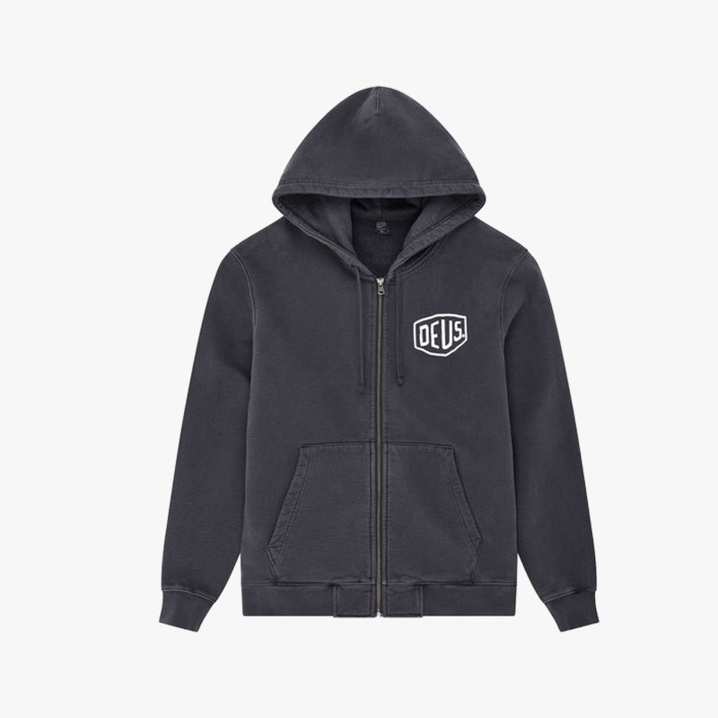 Deus Ex Machina Shield Garment Dyed Zip - D261MHD187 BK - Fuxia, Urban Tribes United