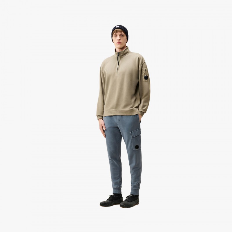 C.P. Company Hoodie Brushed and Emerized Half Zip - 21CMSS020A 006372M 356 - Fuxia, Urban Tribes United