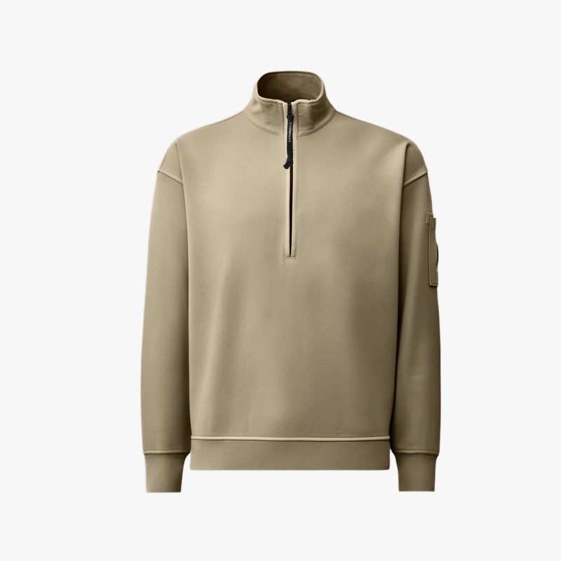 C.P. Company Hoodie Brushed and Emerized Half Zip - 21CMSS020A 006372M 356 - Fuxia, Urban Tribes United