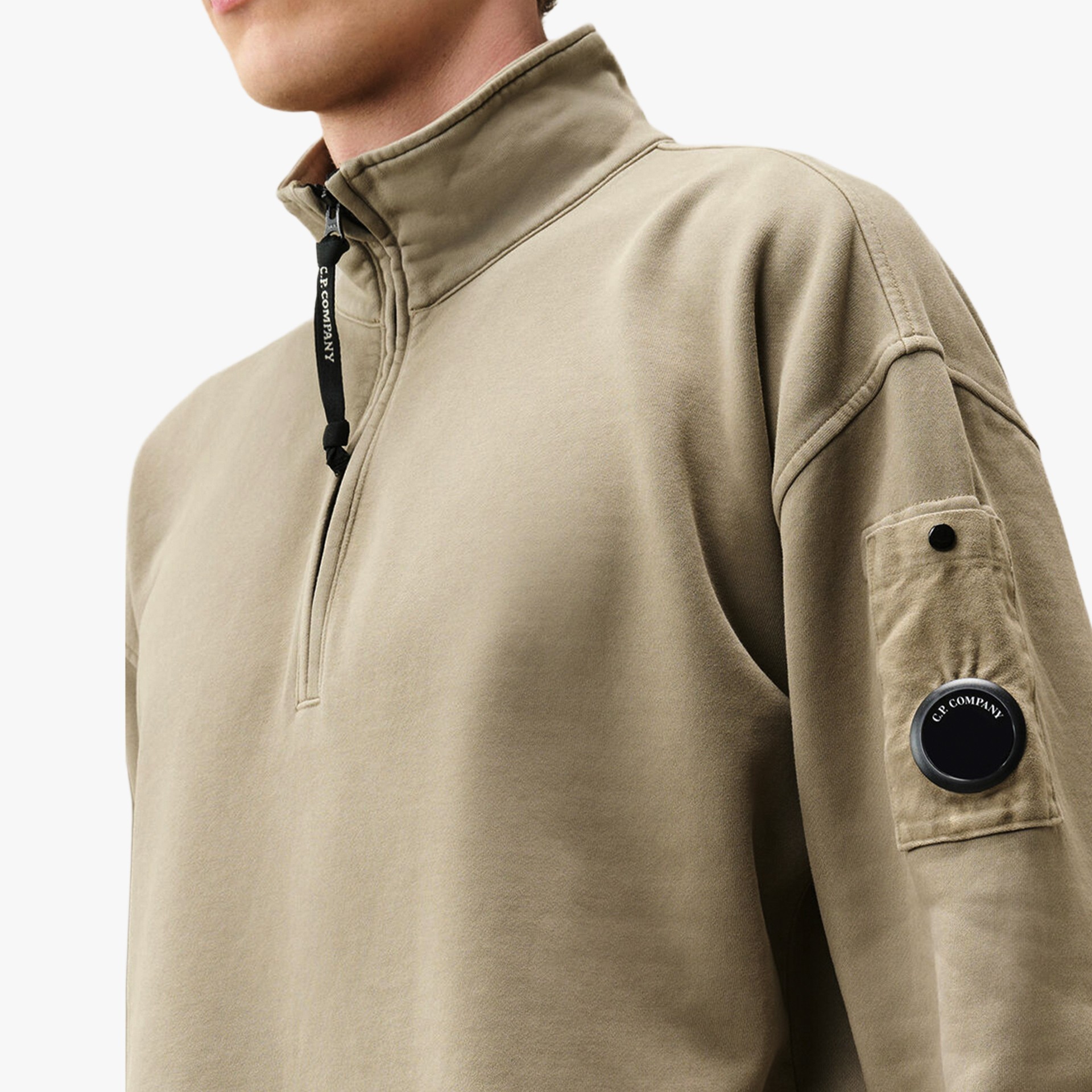 C.P. Company Brushed and Emerized Diagonal Fleece Mixed Boxy