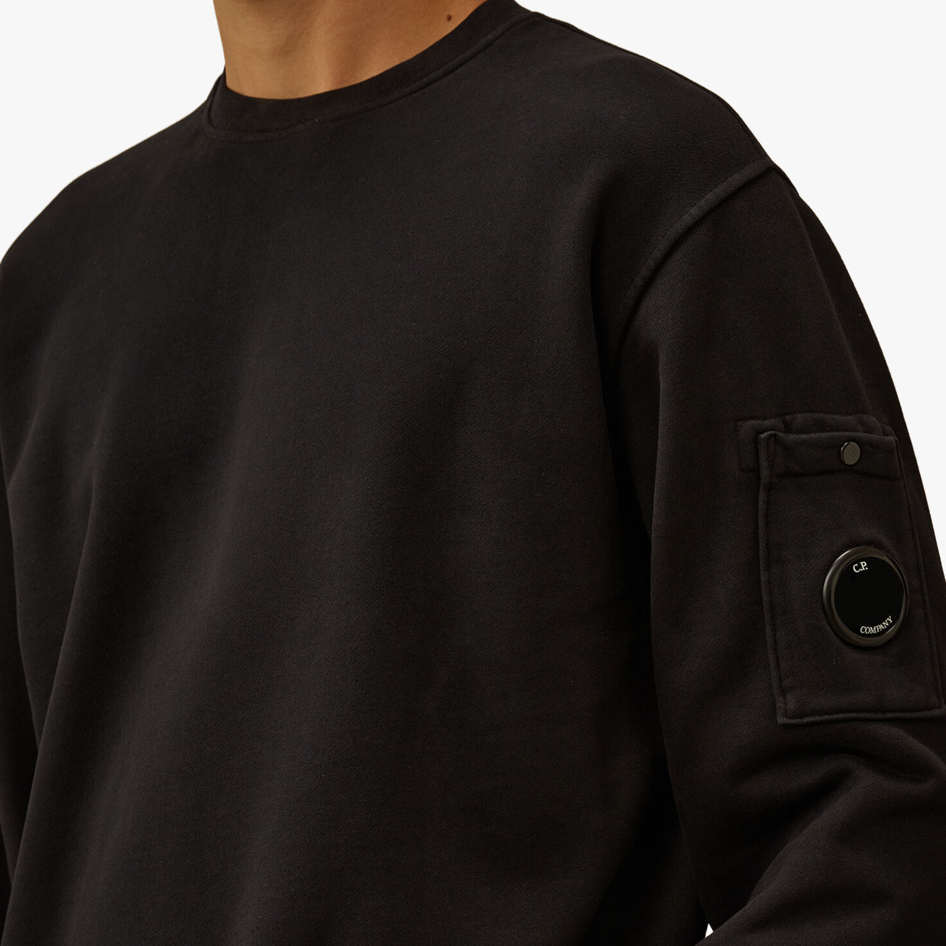 C.P. Company Brushed and Emerized Diagonal Fleece Lens Sweat