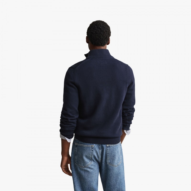 Gant Cotton Knit Half-Zip - 8030170 284 - Fuxia, Urban Tribes United