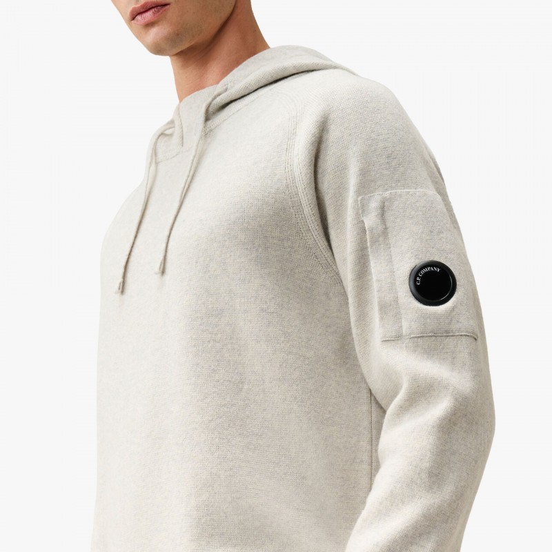 C.P. Company Hoodie Lambswool GRS Knitted - 21CMKN097A 110149A M13 - Fuxia, Urban Tribes United